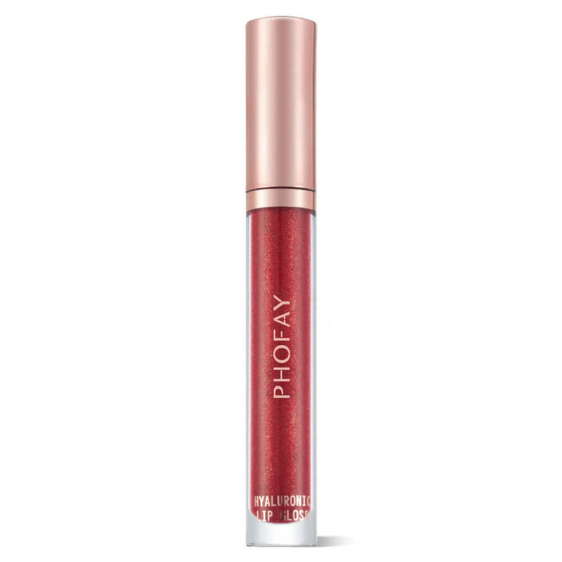 PHOFAY Hyaluronic Lip Gloss in shimmering red, 4 ML, long-lasting, moisturizing, for soft and smooth lips.