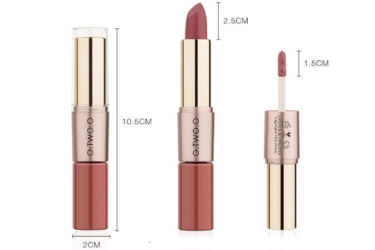 Full-size lip gloss and lipstick set with natural color lock effect, 10.5g, long-lasting formula, perfect for any look.
