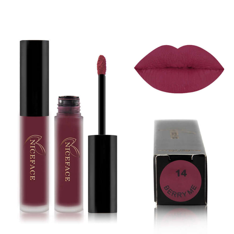 Best Lip Gloss in Berry Me shade, featuring luxury packaging and a smooth applicator for elegant lips.
