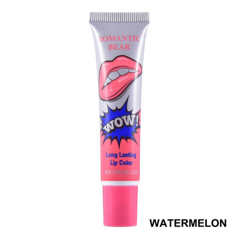 Romantic Bear Watermelon long lasting lip gloss, vibrant color, ideal for a natural look and everyday wear.