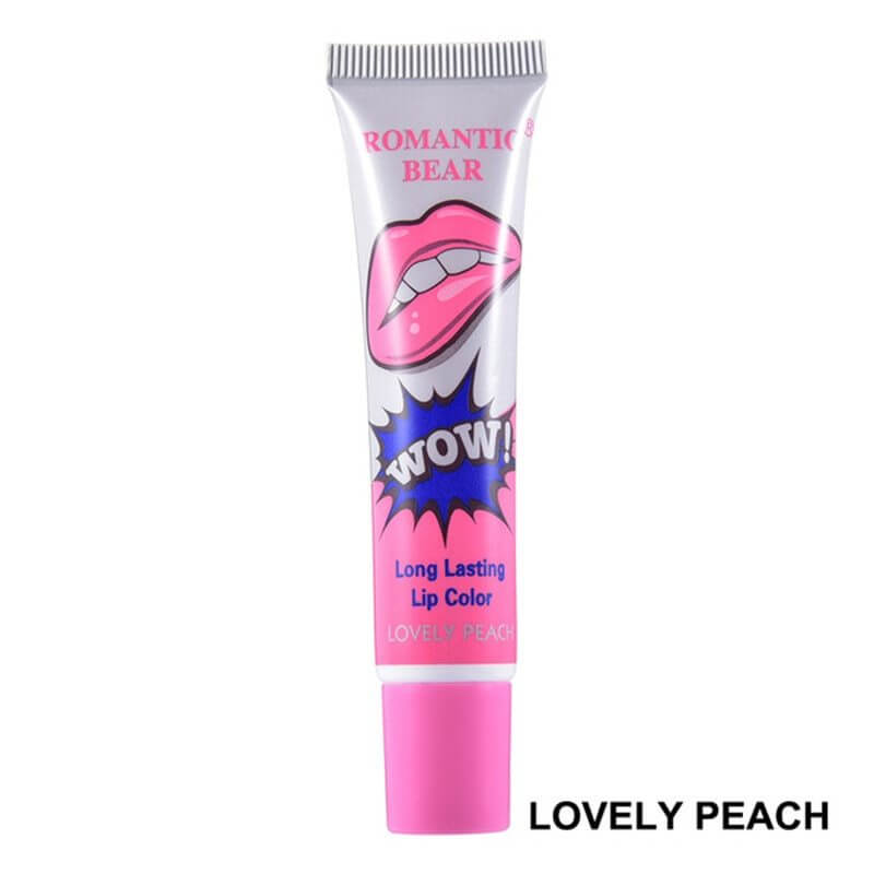 Romantic Bear Long Lasting Lip Color in Lovely Peach, perfect for natural and beautiful nude makeup.