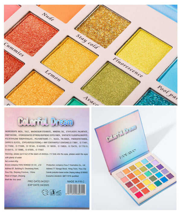 rainbow glitter eyeshadow palette