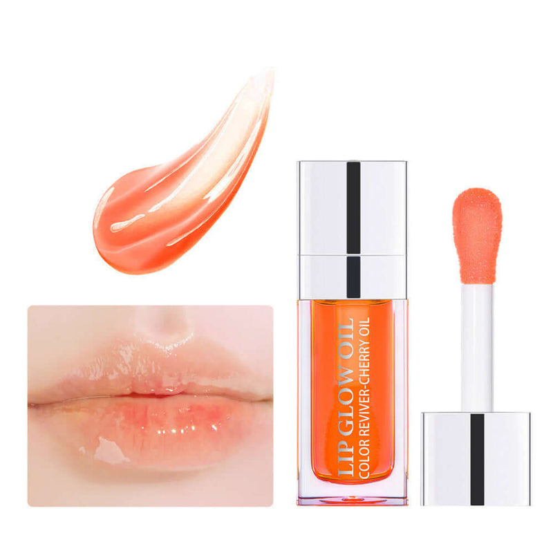 Ibcccndc moisturizing transparent lip gloss with applicator and swatch for nourishing lip care.