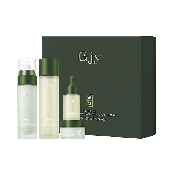 Centella Asiatica Hydrating Skin Care Set with four skincare products for all skin types, ideal for ladies.