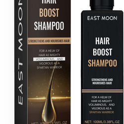 Hair Boost Shampoo from East Moon, designed to strengthen and nourish hair with natural extracts.