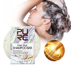 Hair Nut shampoo bar with plant extracts for gentle cleansing and moisturizing, perfect for healthy, shiny hair.