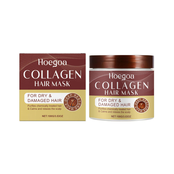 Hoegoa Collagen Hair Mask for dry and damaged hair, 100g, purifies scalp, calms and nourishes hair.