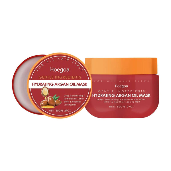 Hoegoa Hydrating Argan Oil Mask, 150g, nourishing hair mask for deeper hydration and smoother hair.