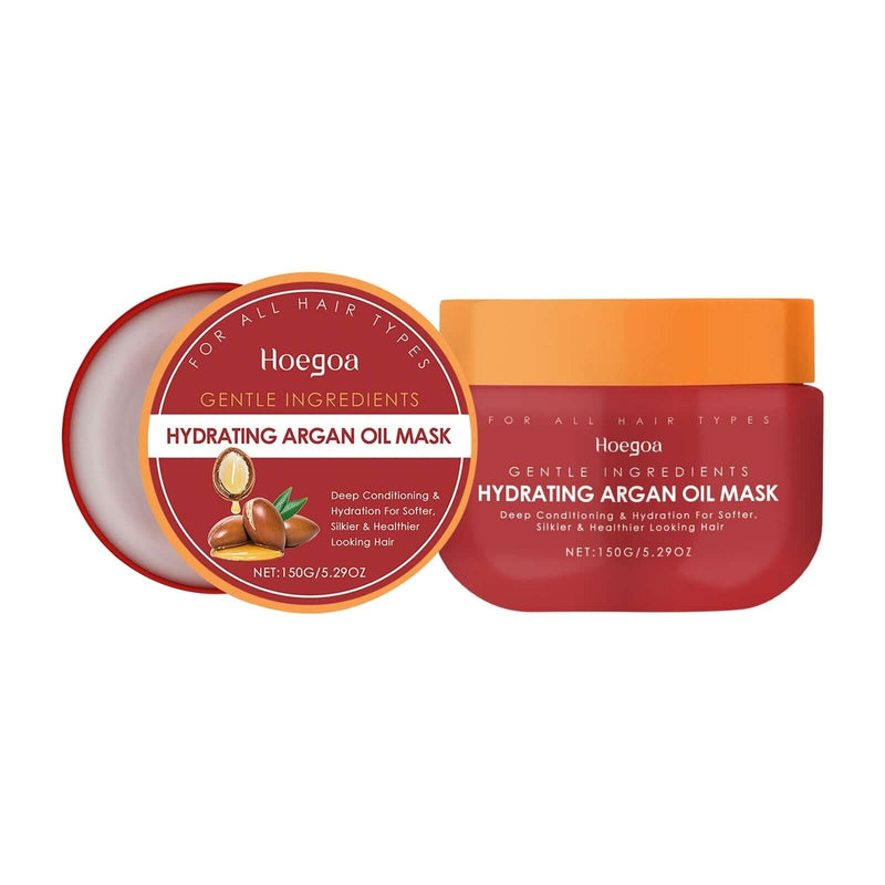 Hoegoa Hydrating Argan Oil Mask, 150g, nourishing hair mask for deeper hydration and smoother hair.