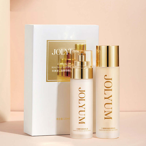 Jolytum hydrating water bank essence set with toner and lotion, designed for smooth and tender skin hydration.