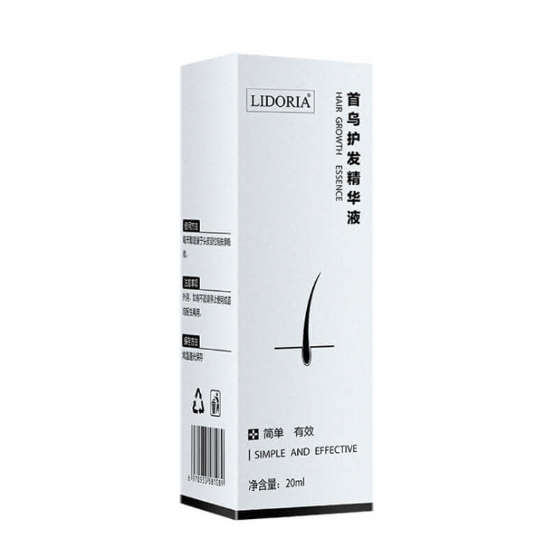 LIDORIA Hair Growth Essence 20ml packaging designed for thicker, healthier hair growth and effective nourishment.