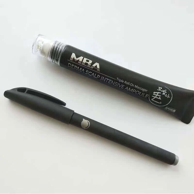 MBA Derma Scalp Intensive Ampoule with triple roll-on massager for scalp treatment