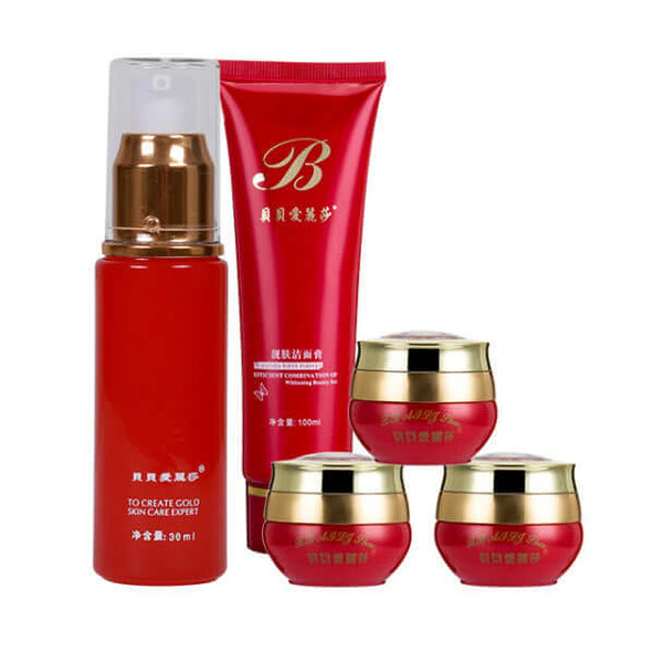 Moisturizing skin care facial set for oil control and shrinking pores, suitable for all skin types.