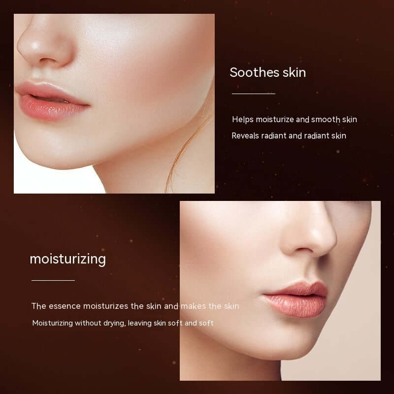 Close-up of hydrated faces demonstrating soothing and moisturizing skin benefits of the skin care product.