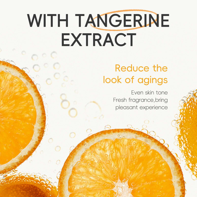 Tangerine extract for skincare to reduce aging, even skin tone, and provide a fresh, pleasant experience.