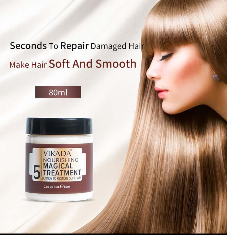 Deep Moisturizing Hair Mask in 80ml jar, designed to repair damaged hair for soft and smooth texture.